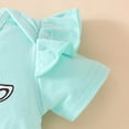 thumbnail image 6 of NIEWTR Baby Girl Summer Shorts Set Short Sleeve Top Floral Embroidery Casual Outfit with Headband(A01-Light Blue,9-12 Months), 6 of 7