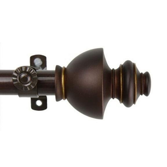 Home Indoor Dynasty Curtain Rod 48-84 inch - Cocoa