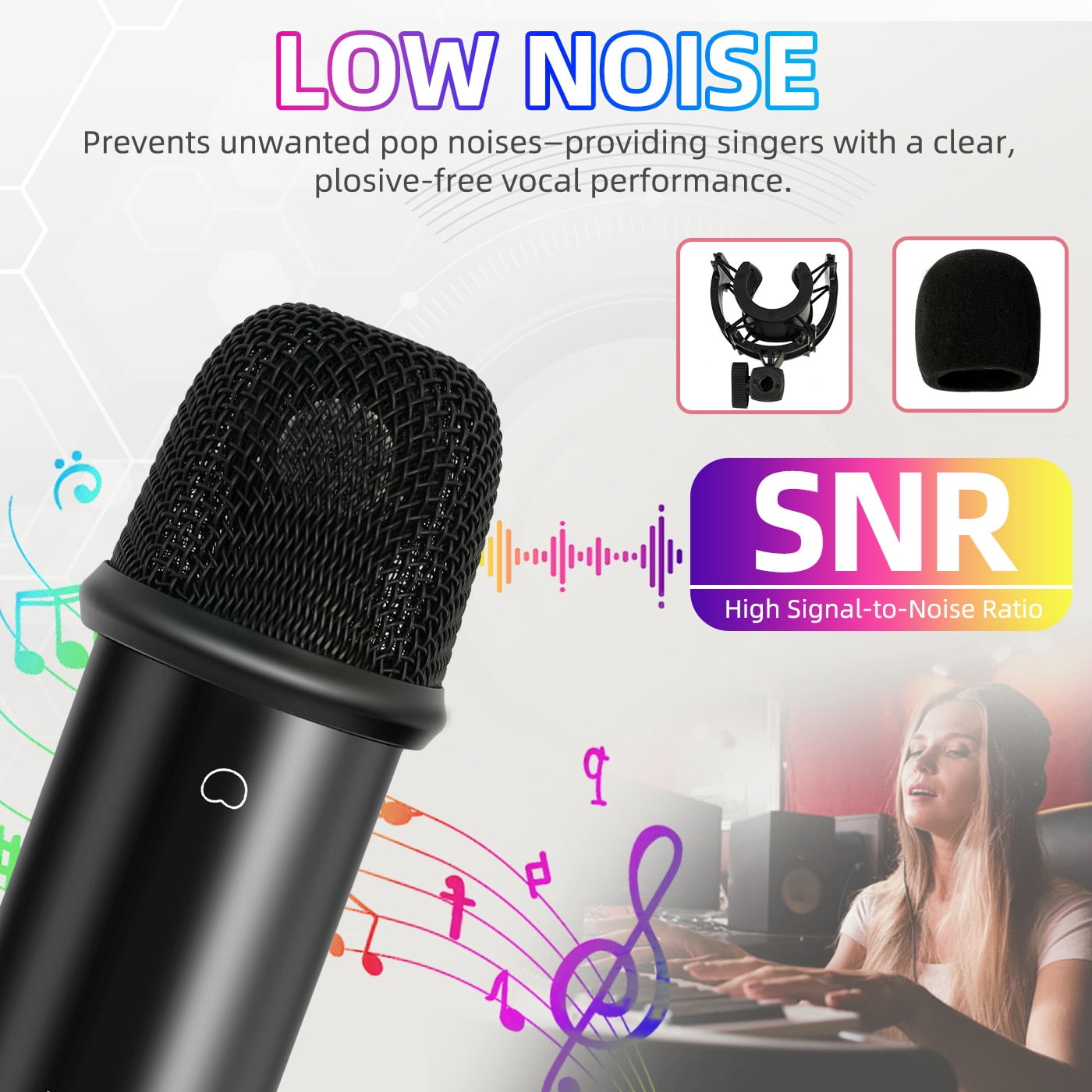 Podcast Equipment Bundle, WXH1000 Microphones for DJ18 Live Sound Card, Perfect for Podcasting, Recording, Singing, Streaming