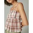 thumbnail image 2 of Biezeib Women's Plaid Crop Camisole Fitted Square Neck Spaghetti Strap Backless Ruffle Tops for Summer, 2 of 6