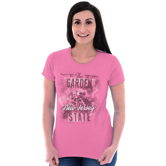 New Jersey Cute State Flower Souvenir Womens Slim Fit Graphic Tee Brisco Brands S