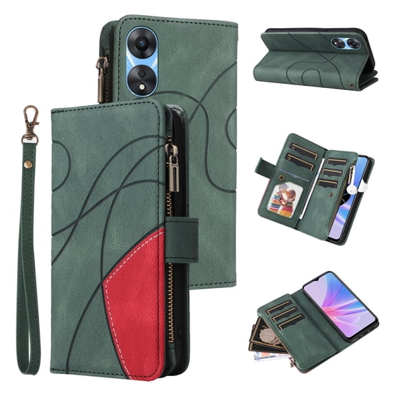 Flip Case for Oppo A78 5G (NOT for 4G), PU Leather 2 Color Assorted Kickstand Function Shockproof Wallet Cover for Oppo A78 5G (NOT for 4G)