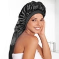 thumbnail image 3 of Autorización：Gorro largo de satén para dormir, gorro de pelo largo, gorro de dormir suelto con banda elástica suave para mujeres, rastas, pelo rizado Adepaton 2035137-3, 3 of 8