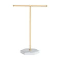 thumbnail image 2 of Earring Display Metal Stand Shelf Marble Base Organizer White, 2 of 8