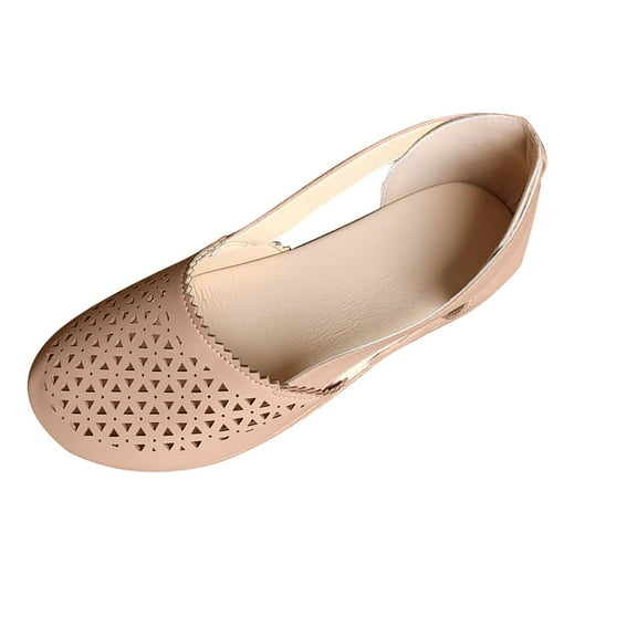 OAVQHLG3B Woman Summer Fashion Casual Sandals Casual Flat Solid Color Loophole Shoes