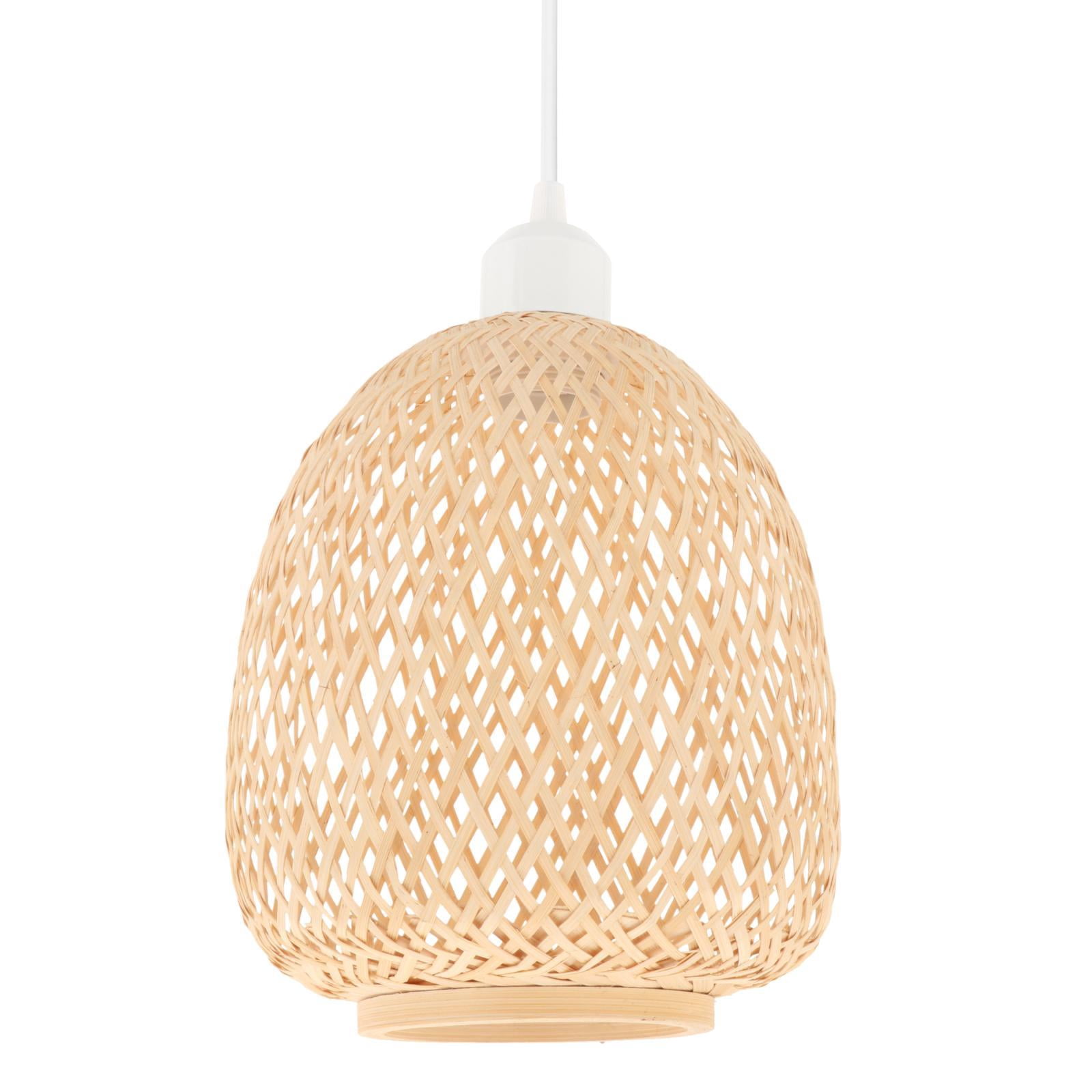 Bamboo Pendant Light Fixtures, Natural Material Bamboo Chandelier, Hand Woven Rattan Pendant Light for Kitchen Island, Living Room, Dining Room