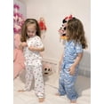 thumbnail image 3 of Arshiner Pajamas for Girls Short Sleeve Long Pants Outfit 2 Piece Sleepwear Button Pjs Sets, 3 of 6