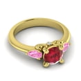 thumbnail image 3 of 2.50 Ct Round Shape Red Ruby & Pink Sapphire Gemstone Unique Wedding Ring for Women Solid 14K Yellow Gold Size 3.5 by Diamond-Capitals, 3 of 8