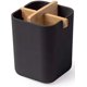 thumbnail image 2 of Soporte de bambú para cepillos de dientes, recipiente antibacteriano para cepillos de dientes para baño, vaso compacto para cepillos de dientes para un fácil almacenamiento (negro), 2 of 5