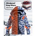 thumbnail image 3 of Tyhengta Men's Winter Skiing Jackets Water Resistant Fleece Coats Insulated Thermal Snowboard Jacket Parka Raincoat with Hood Camouflage grey-blue S, 3 of 6