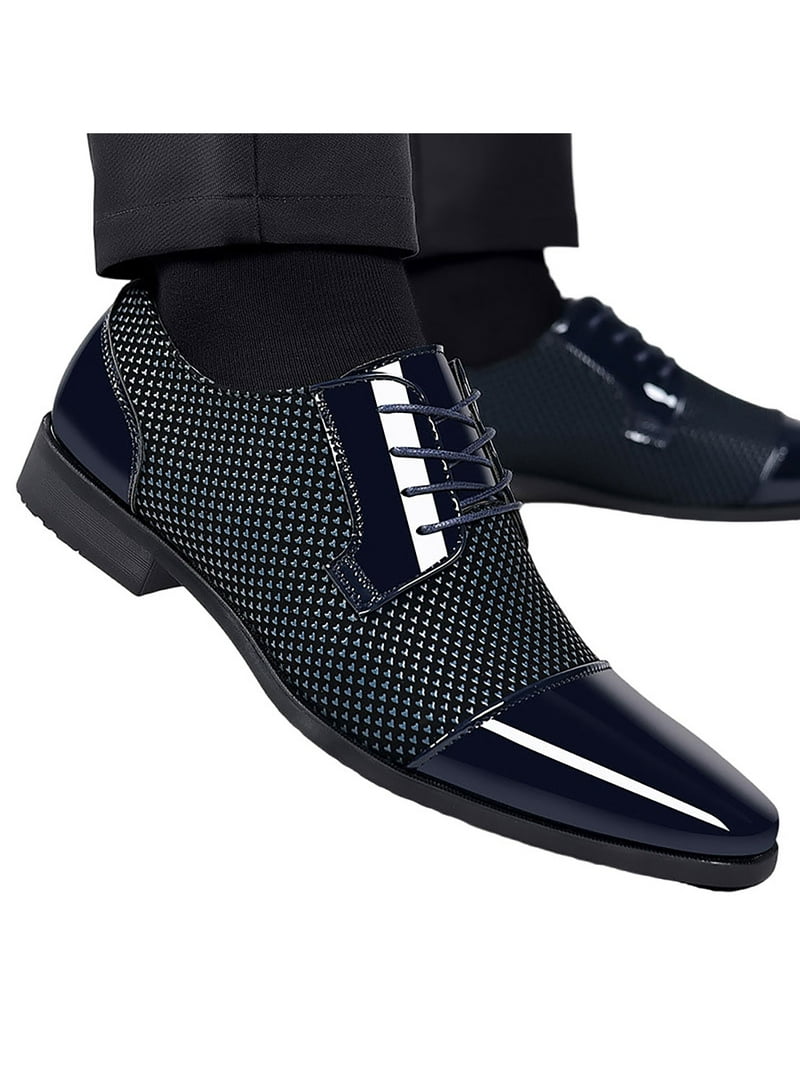 navy blue dress shoes for wedding Giovanni Mens Stylish Wingtip Navy Wedding Shoes Italian Style Lincoln