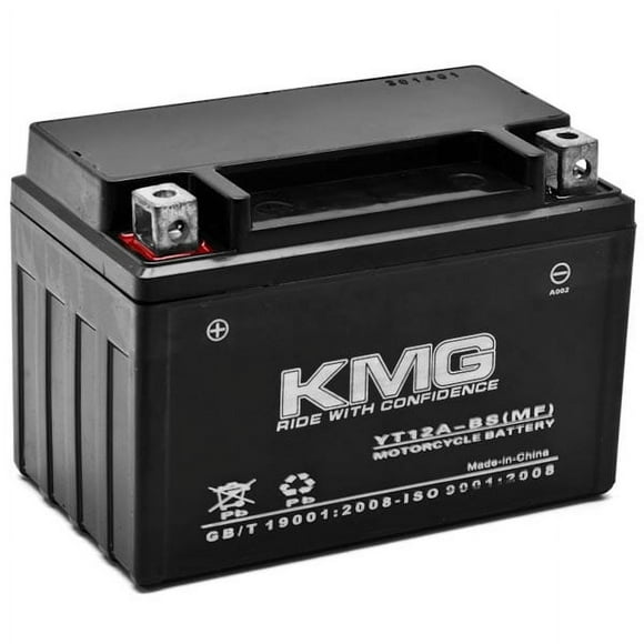 KMG YT12A-BS Batterie Étanche Sans Entretien Haute Performance 12V SMF OEM Remplacement Moto ATV Scooter