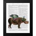 thumbnail image 2 of Fab Funky 20x24 Black Modern Framed Museum Art Print Titled - Rhino with Strawberry Crown, 2 of 5