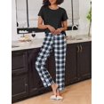 thumbnail image 2 of Ekouaer 2 Pack Pajamas for Women Set Short Sleeve Sleepwear Top and Pants Pjs Soft Printed Lounge Sets with Pockets, 2 of 5