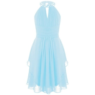TiaoBug Junior Bridesmaid Dress Flower Girls Sleeveless Chiffon Pleated  Camisole Dress Summer Sundress Mint Green 16 - Walmart.com