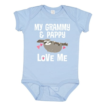 

Inktastic Grammy and Pappy Love Me Sloth Gift Baby Boy or Baby Girl Bodysuit