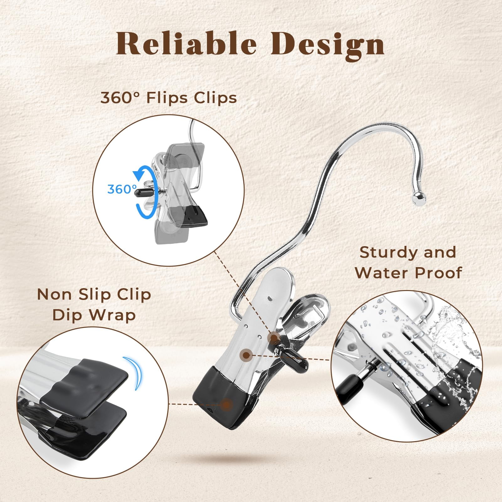 40 Pcs Boot Hangers Clips, Portable Laundry Hooks Hanging Clips w/Rubber, 360° Rotating Heavy Duty Pants Hangers Hanging Hooks Clip for Closet and Storage for Workout Sets, Hat