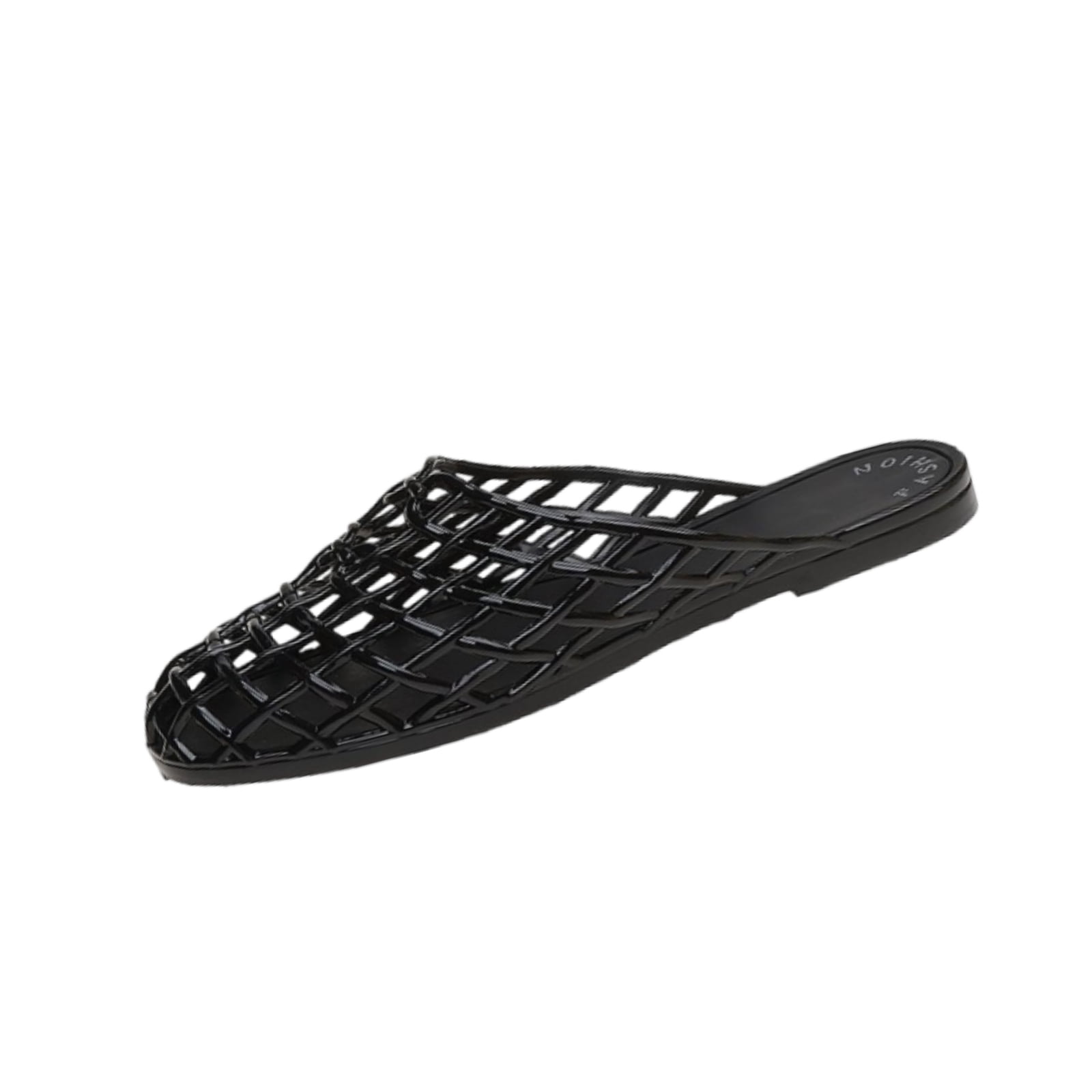 Clear Jelly Shoes for Women Slip on Jelly Mesh Slides Comfortable Closed Toe Flats Sandals Summer Beach Slippers 40