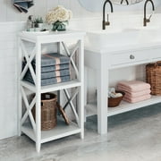 RiverRidge X- Frame Bath Collection - 3-Shelf Storage Tower - White