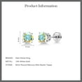 thumbnail image 5 of Gem Stone King 14K White Gold Screwback Stud Earrings for Women Men 2.00 Ct Round 6mm Mercury Mist Mystic Topaz, 5 of 5