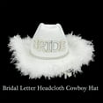 thumbnail image 3 of Yokua Cowboy Hats Bride Crystal Pork Pie Hat Panama Hat for Photography Props, 3 of 10