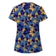 thumbnail image 3 of ICHUANYI Clearance Women Short Sleeve V-neck Tops Uniform Printed Pockets Blouse Tops(Blue, M) ICHUANYI WER2023080803710, 3 of 5