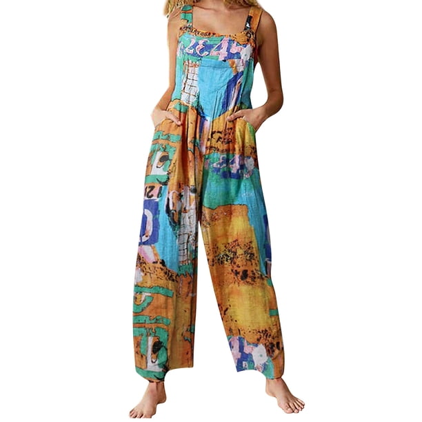 Mono de mujer con bolsillos, sin mangas, piernas anchas, monos de talla grande MABOTO Monos