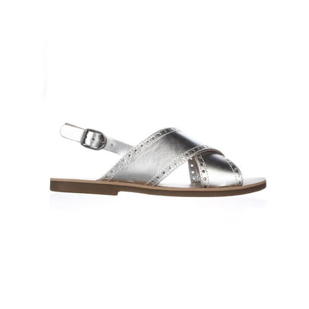 flat silver slingbacks