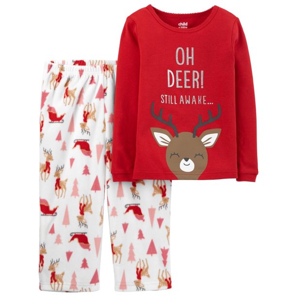 Pijama 2 pzas Carter´s Child of Mine Rojo Estampado Navideño 3T