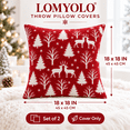 thumbnail image 2 of LOMYOLO Christmas Throw Pillow Covers Set of 2, 18x18IN Chenille Double Side Xmas Decorative Pillow Covers Soft Farmhouse Holiday Cushion Covers for Sofa Couch Bed, Christmas Tree Reindeer Snowflake, 2 of 8