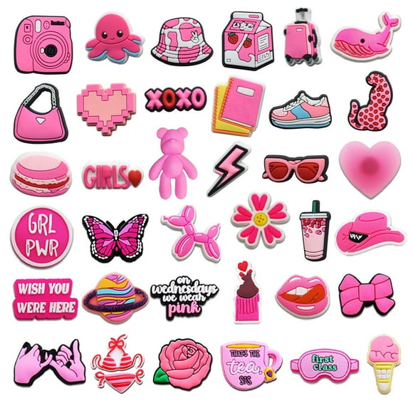 37 pcs Shoe Charms, Crocs Pins, Crocs Charms Crocs Accessories for Girls Boys, Shoe Charms Accessories Crocs Decoration Bracelet Party Decorations Birthday Gifts