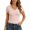 Pink, variant on Women's Tops T Shirts Lace Trim Short Sleeve Summer Slim Fit Cropped Casual With Elegant Neckline Tees