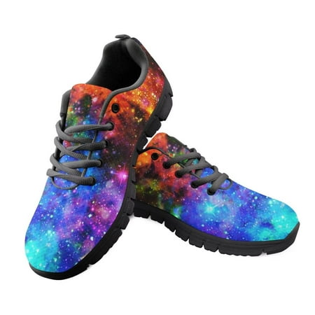 

Pzuqiu Universe Galaxy Teen Girls Athletic Shoes Size 11 Lightweight Breathable Running Sneakers Lace Up Cozy Walking Shoes Casual Flats