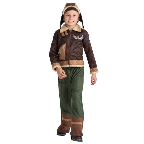 Disfraz de aviador, piloto de caza americano, unisex, para niños