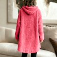 thumbnail image 5 of Winter Coats for Women Plus Size Plus Size Womens Coats Plus Size Coat Fuzzy Fleece Jacket for Women Lightweight Cozy Button Hooded Shirts Womens Winter Coats Causal Plus Size Bed Jackets, Pink-S, 5 of 7
