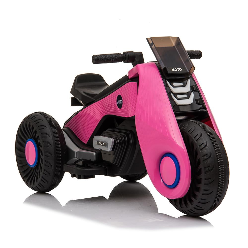 Pink 3 Wheel Kid Toddler 6V Ride On Toy Motorcycle Bike Rechargeable Battery ATV 