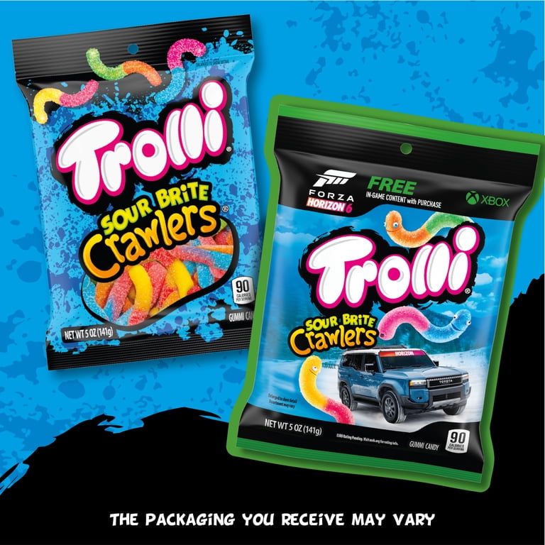 Trolli, Sour Brite Crawlers, 5 oz, Chewy Gummy Worms with Sour