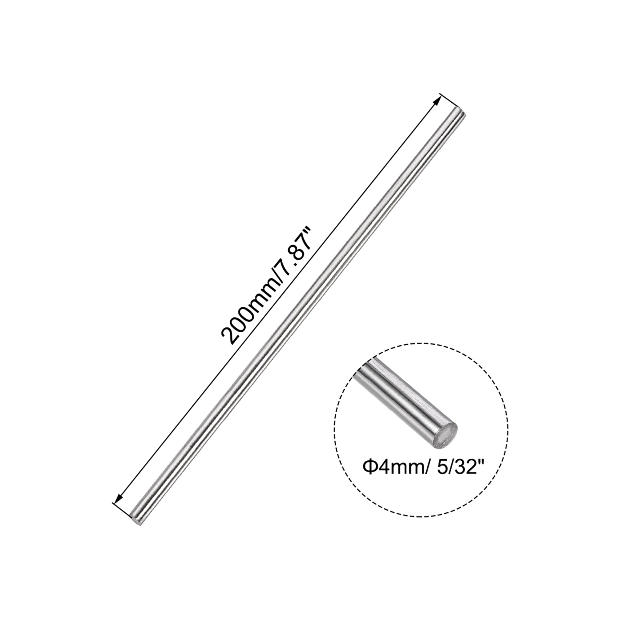 10pcs uxcell 4mm x 100mm 304 Stainless Steel Solid Round Rod for DIY Craft 