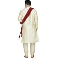 thumbnail image 4 of SKAVIJ Men's Kurta Pajama and Scarf Set Art Silk Indian Ethnic Dress Beige S, 4 of 6