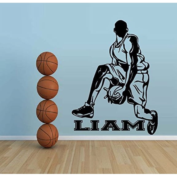 Decal ~ Basketball MAN (CUSTOM NAME) #2 ~ Wall Decal 22" x 27"