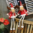 thumbnail image 5 of Christmas Elk Ornaments Long Striped Legs, Xmas Ornaments Handmade Plush Doll Red Hat, Easter Spring Home Outdoor Decorations Present 19.7 inch, 5 of 10