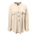thumbnail image 3 of TQWQT Button Down Long Sleeve Blend, Boyfriend Shirt Jacket (Women's) M, 3 of 5
