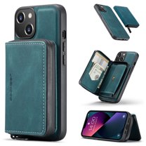 iPhone 13 Case,Dteck Magnetic Leather Detachable Wallet Functional Removable Case Shockproof Rubber Cards Holder Money Pocket Hybrid Kickstand Back Cover For Apple iPhone 13 6.1-inch,Blue