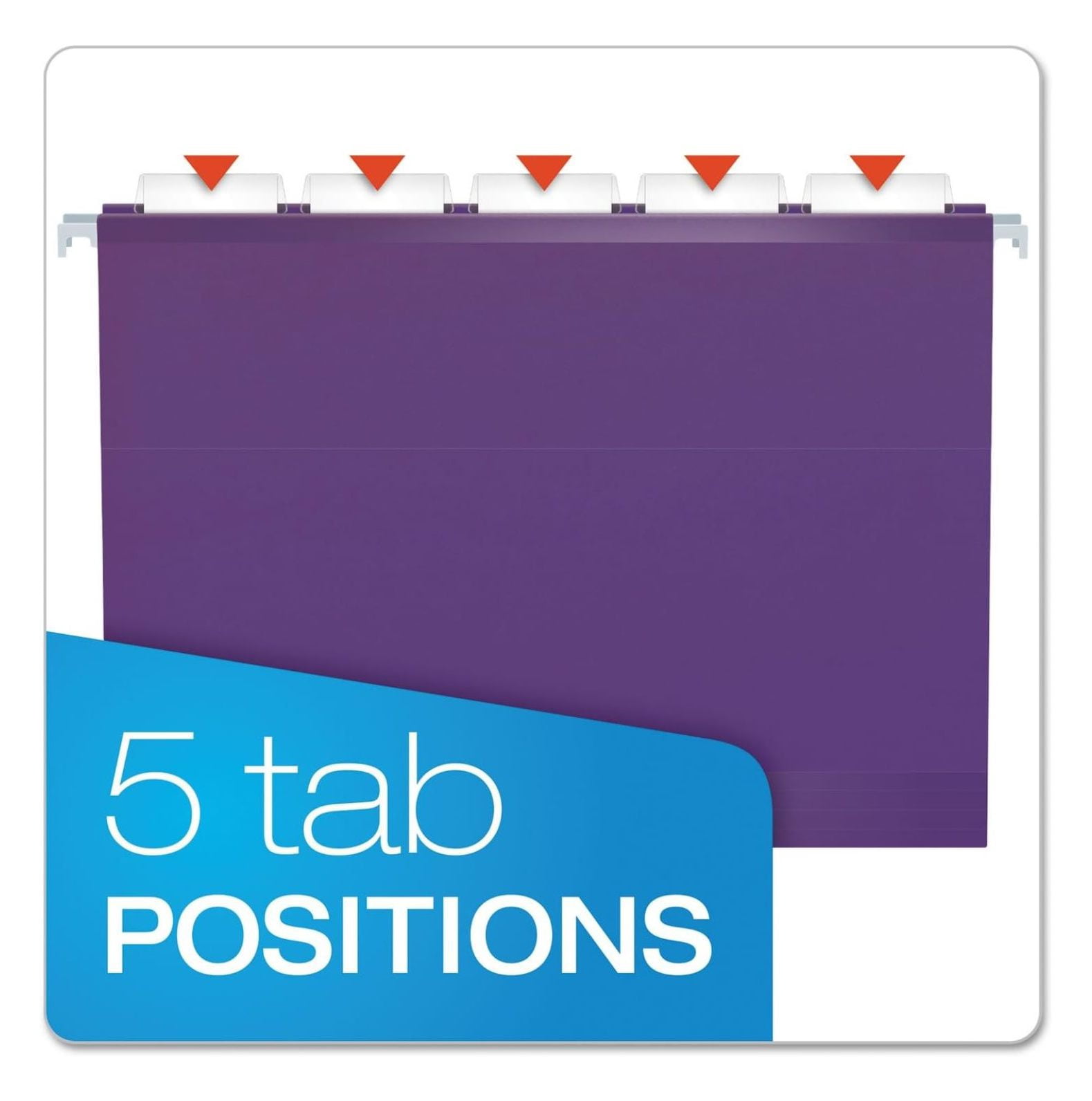 Reinforced Hanging Folders Letter Size - Pastel Colors, 25/Box - Color Coded File Folders with Tabs & Inserts - Durable Hanging File Folders for Office & Home