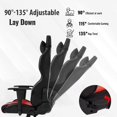 thumbnail image 2 of Recline Gaming Chair Racing Office Chair PC Computer Chair Rolling Swivel PU Leather Video Desk Chair with Lumbar Support Headrest Armrest Adjustable E-Sports Task Chair for Women Adults, Red, 2 of 7