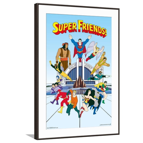 DC Comics Super Friends - Team Canvas Wall Poster, 22.375" x 34"