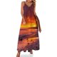 thumbnail image 1 of Vestido sin mangas con puesta de sol ardiente sobre la playa, vestido de fiesta de lujo para mujer, vestido de noche para mujer, estilo coreano, 1 of 7