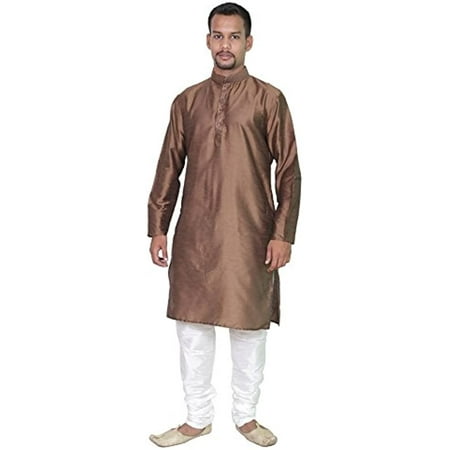 

Royal Men s Silk Blend Kurta & Churidaar Set Brown