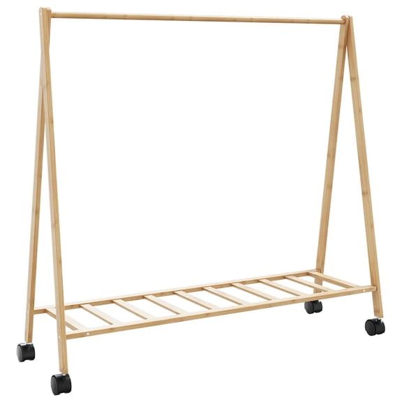vidaXL Clothes Rack with Shelves and Wheels 41.7"x13.4"x41.9" Bamboo