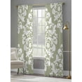 thumbnail image 4 of Classical Floral Sheer Curtains for Living Room Bedroom, Light-filtering Sheer Curtain, Retro Symmetrical Sage Green Texture Rod Pocket Voile Window Treatment Drapes, 52’’Wx84’’L, 2 Panels Set, 4 of 7
